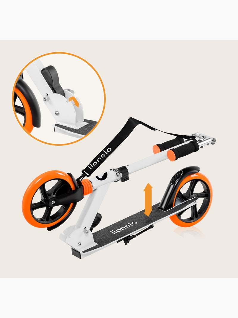 Trottinette enfant et adulte LIONELO Luca - Jusqu'à 100kg - Pliage compact - Porte-biberon Blanc - Kiabi
