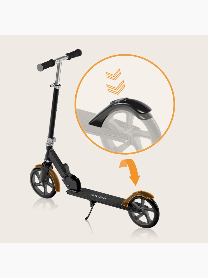 Trottinette enfant et adulte LIONELO Luca - Jusqu'à 100kg - Pliage compact - Porte-biberon Noir Argenté - Kiabi