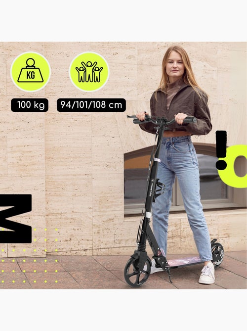 Trottinette enfant jusqu'à 100kg - 2 amortisseurs - pliable - 2 freins- aluminium- abec-7 - Kiabi Trottinette enfant jusqu'à 100kg - 2 amortisseurs - pliable - 2 freins- aluminium- abec-7 - Kiabi