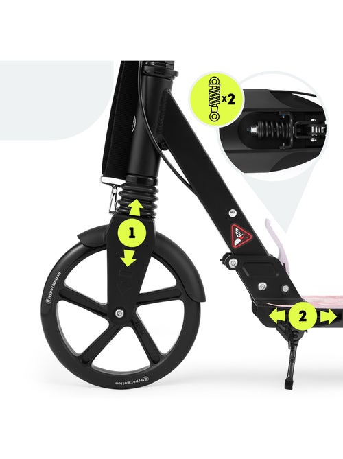 Trottinette enfant jusqu'à 100kg - 2 amortisseurs - pliable - 2 freins- aluminium- abec-7 - Kiabi Trottinette enfant jusqu'à 100kg - 2 amortisseurs - pliable - 2 freins- aluminium- abec-7 - Kiabi