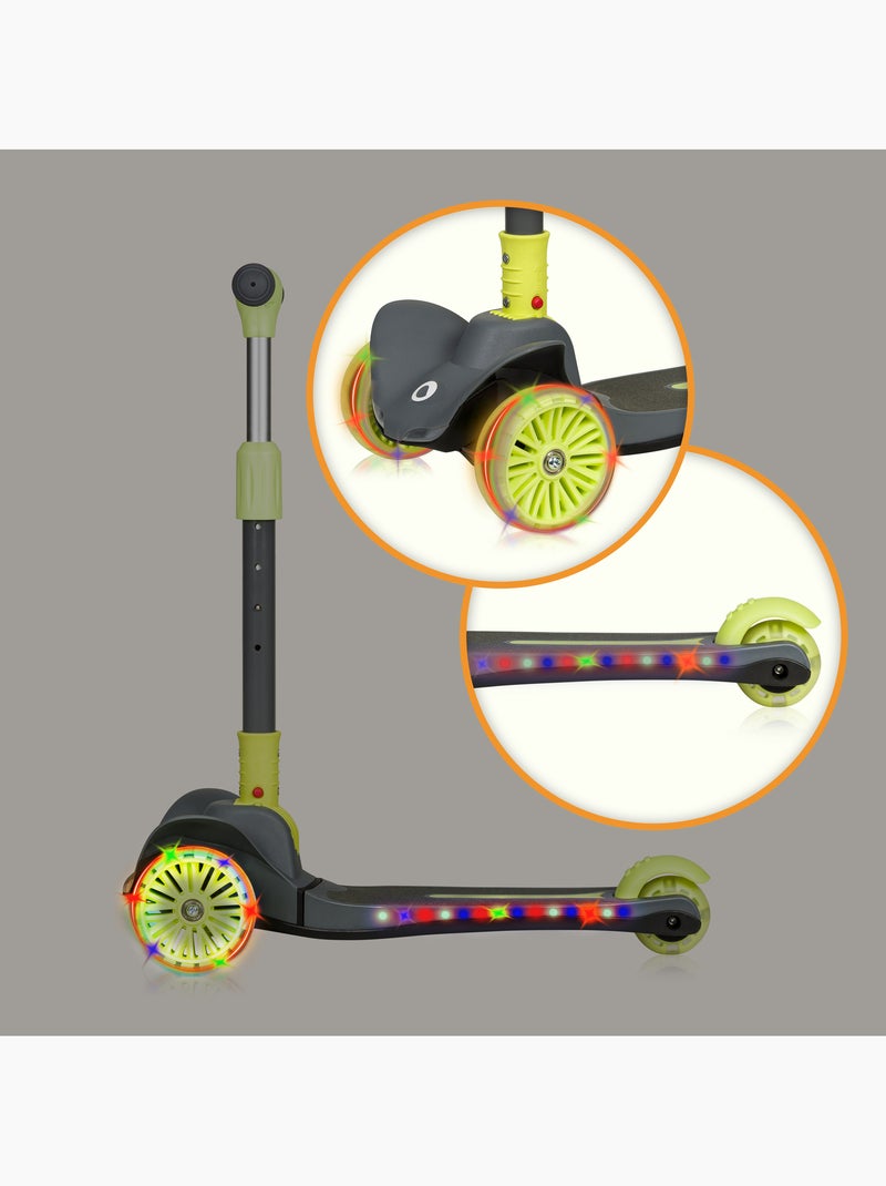 Trottinette enfant LIONELO Timmy - 3 Roues - LED Roulement - Hauteur réglable Gris Vert - Kiabi