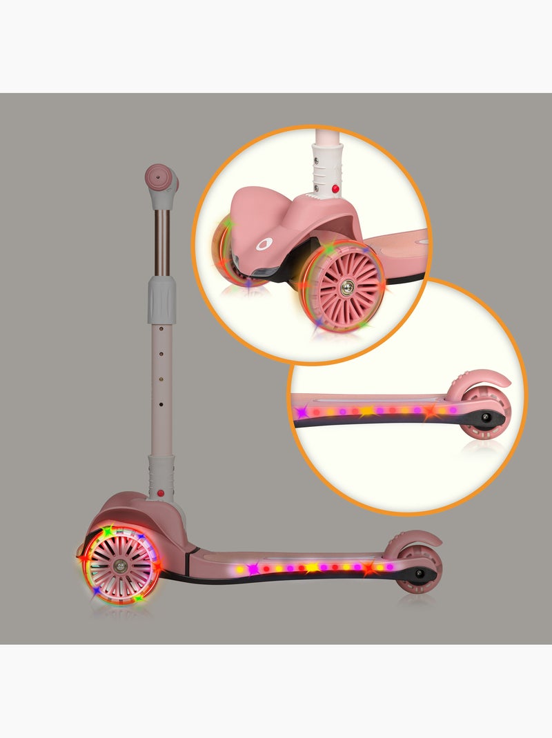 Trottinette enfant LIONELO Timmy - 3 Roues - LED Roulement - Hauteur réglable Rose - Kiabi