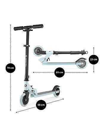 Trottinette enfants 3-8 ans, légère, pliable 2 roues, guidon pliable & réglable