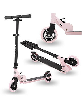 Trottinette enfants 3-8 ans pliable, max 40 kg, barre réglable, roues en polyuréthane