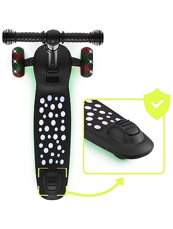 Trottinette enfants roues led, 50 kg max- siège réglable- pliable