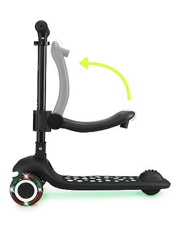 Trottinette enfants roues led, 50 kg max- siège réglable- pliable