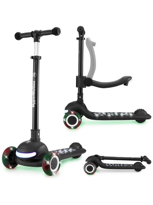 Trottinette enfants roues led, 50 kg max- siège réglable- pliable - Kiabi Trottinette enfants roues led, 50 kg max- siège réglable- pliable - Kiabi