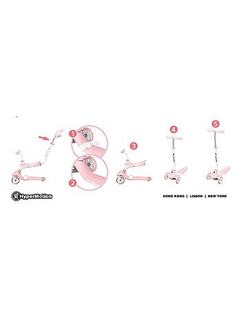 Trottinette évolutive 3-en-1 draisienne et poussoir hypermotion