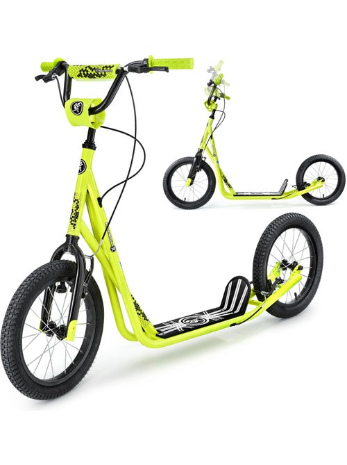 Trottinette hypermotion 142x56x90 cm 2 roues enfant +8 - charge 100 kg acier v-brake montage facile - Kiabi Trottinette hypermotion 142x56x90 cm 2 roues enfant +8 - charge 100 kg acier v-brake montage facile - Kiabi