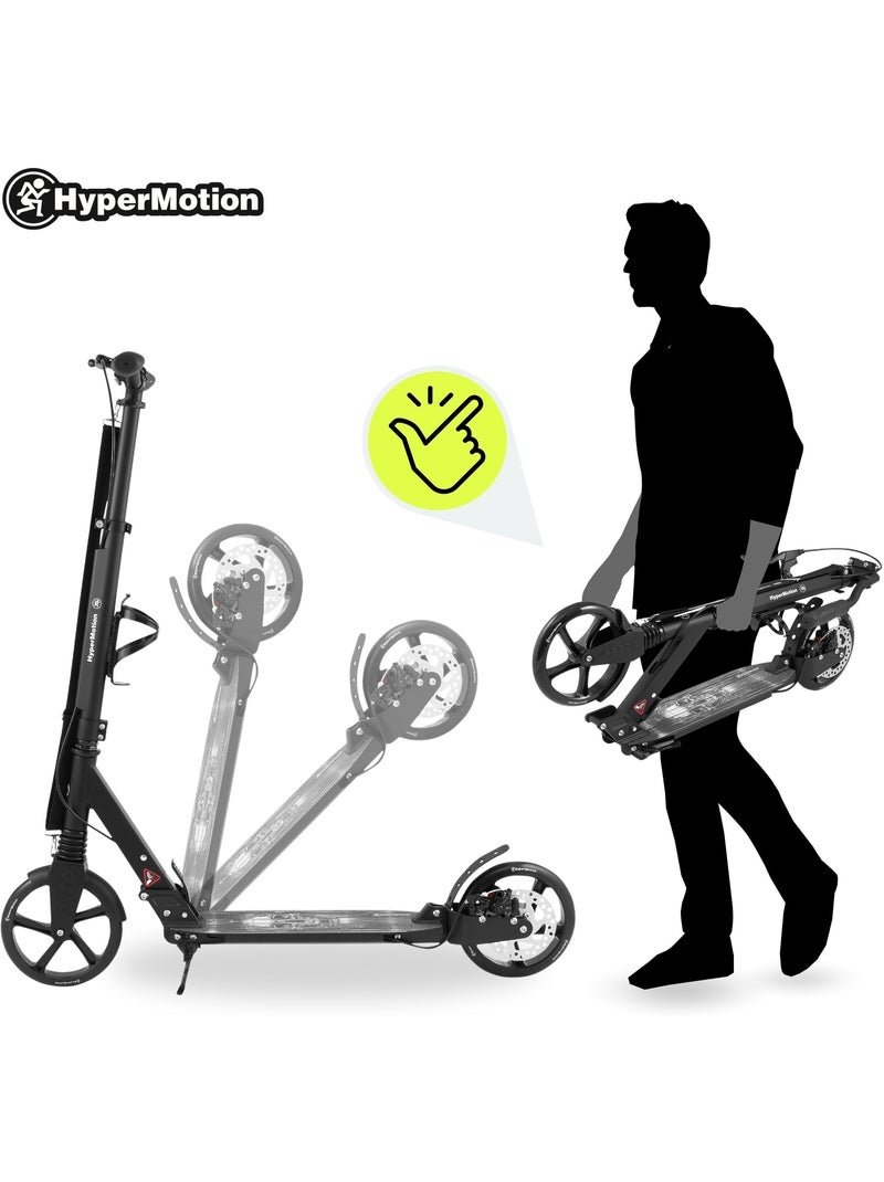 Trottinette noire pour enfant - jusqu'à 100kg - 2 amortisseurs - Pliable - 2 Freins- Aluminium N/A - Kiabi