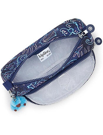 Trousse 2 compartiments Kipling Cute Disco Fish 22 CM - porte clé singe inclus