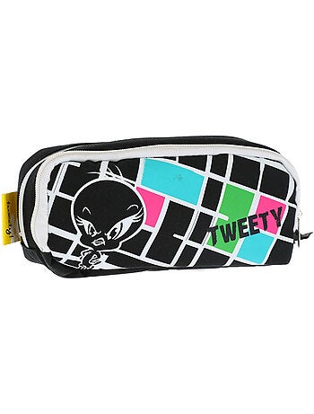 Trousse 2 compartiments Titi motif quadrillage 23 CM