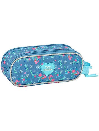 Trousse 2 compartiments zippés Reine des neiges Olaf 21x8x6 cm