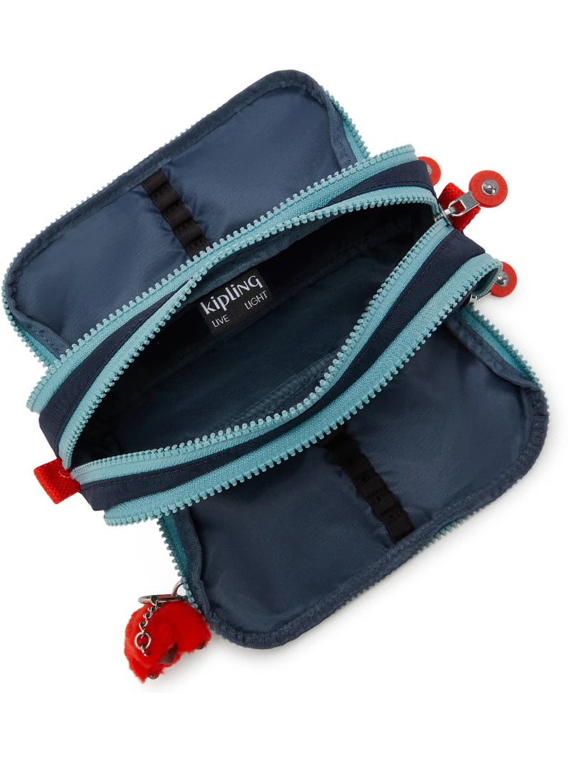 Trousse à crayons nylon Kipling 3 compartiments 32 emplacements Bleu - Kiabi