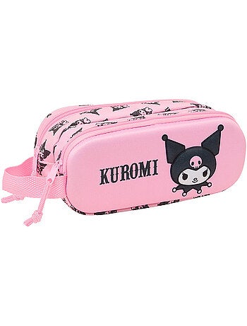 Trousse à crayons safta kuromi 3d en simili cuir