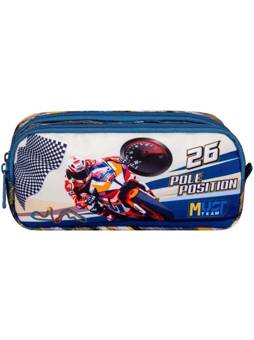 Trousse CMP Must Team 2 compartiments zippés motif moto - Kiabi Trousse CMP Must Team 2 compartiments zippés motif moto - Kiabi