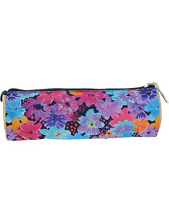 Trousse cylindrique textile imprimé floral Ettavee