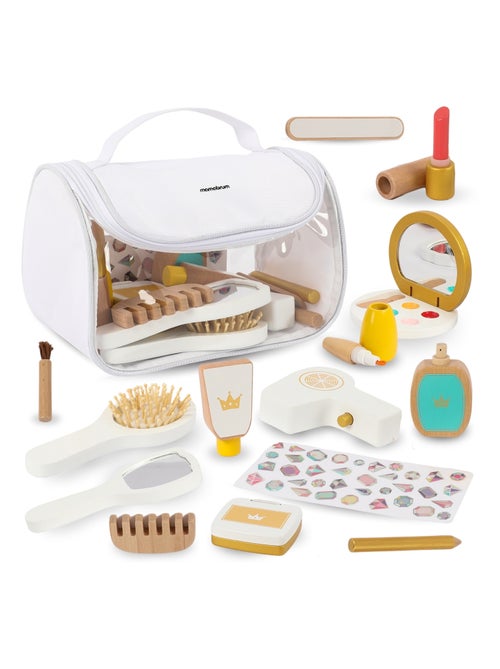 Trousse de maquillage enfant bois 15 accessoires mamabrum - Kiabi