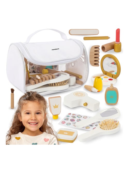 Trousse de maquillage enfant bois 15 accessoires mamabrum - Kiabi