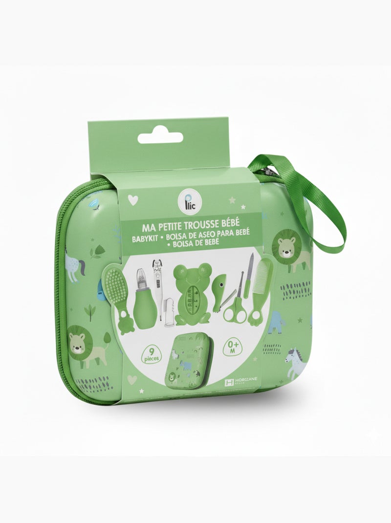 Trousse de soin bébé 9 pièces accessoires hygiène Vert - Kiabi