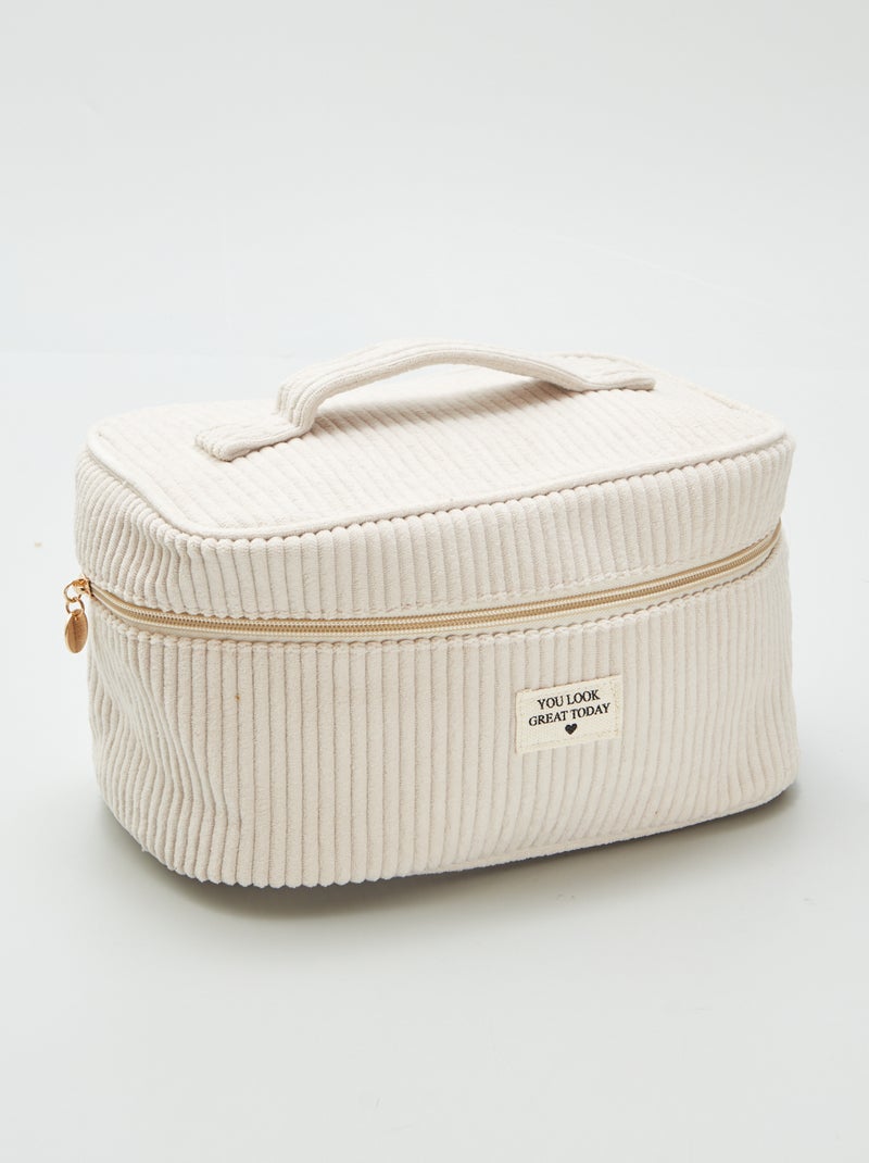 Trousse de toilette - vanity en velours côtelé Beige - Kiabi