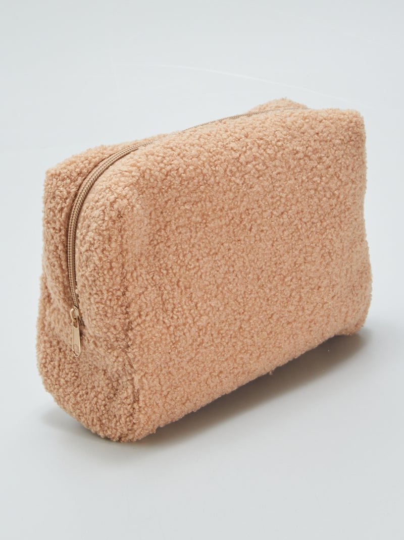 Trousse de toilette effet moutonné Marron - Kiabi