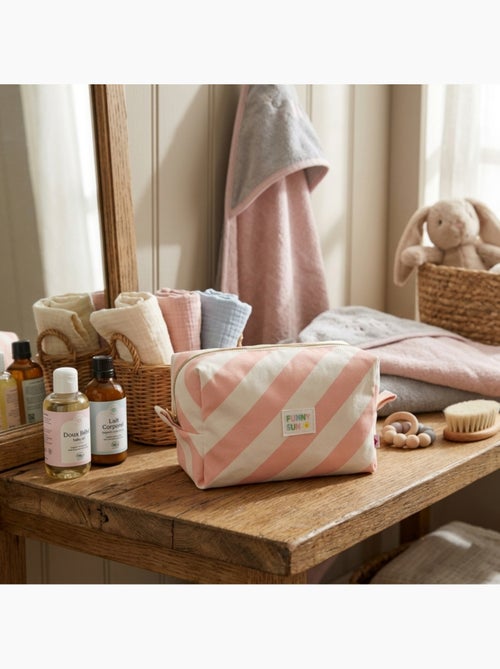 Trousse de toilette en coton imprimé rayures - sauthon - Kiabi