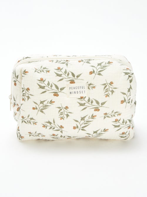 Trousse de toilette en gaze de coton - Kiabi