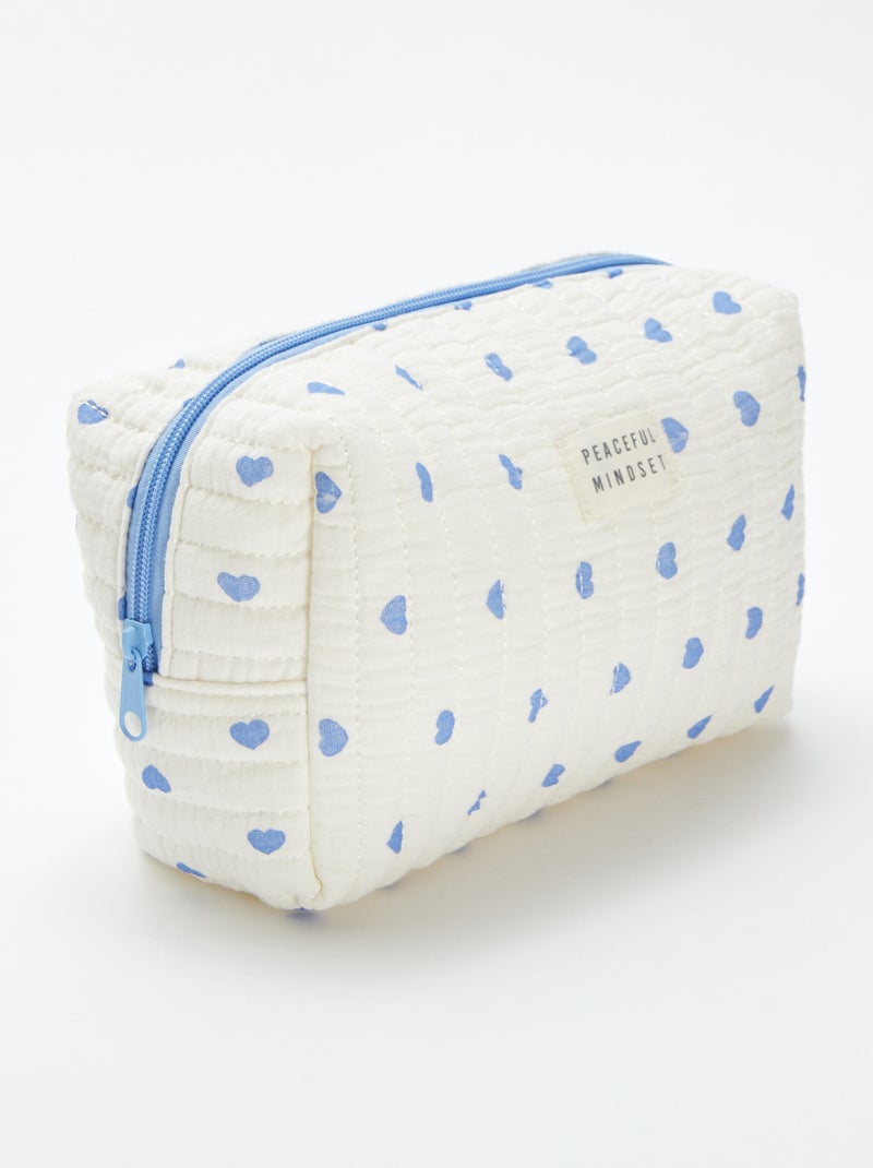 Trousse de toilette en gaze de coton Bleu - Kiabi