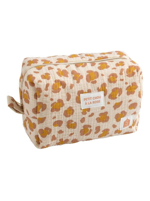 Trousse de toilette en gaze de coton imprimé léopard - sauthon - Kiabi
