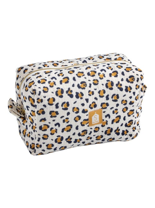 Trousse de toilette en gaze de coton imprimé léopard - sauthon - Kiabi