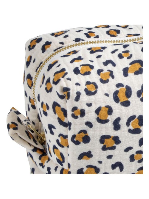 Trousse de toilette en gaze de coton imprimé léopard - sauthon - Kiabi
