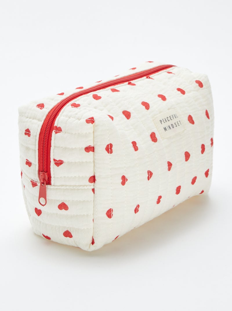 Trousse de toilette en gaze de coton Rouge - Kiabi