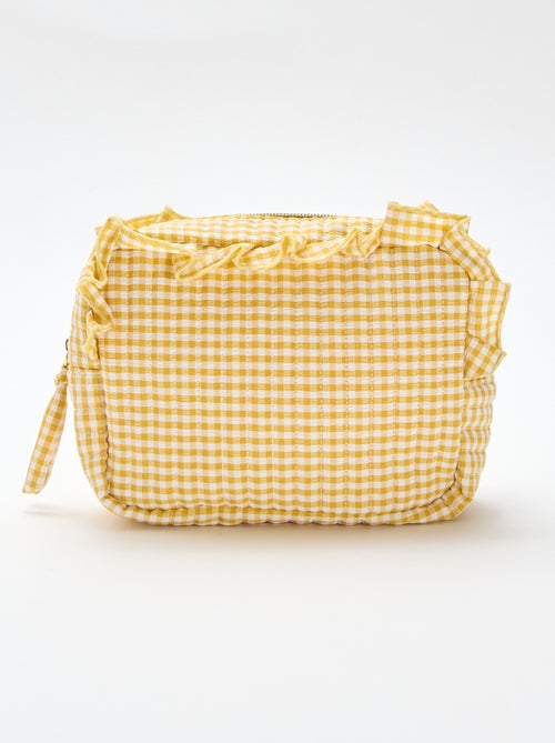 Trousse de toilette vichy avec volants - Kiabi