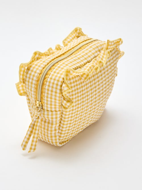 Trousse de toilette vichy avec volants - Kiabi
