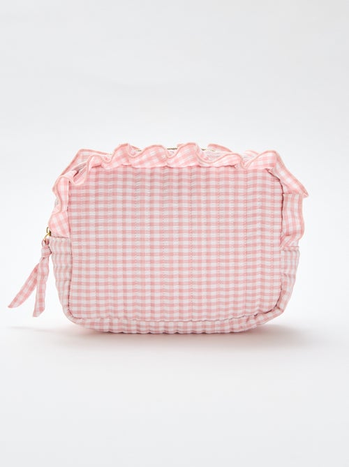 Trousse de toilette vichy avec volants - Kiabi