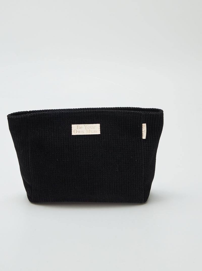 Trousse de toilettes en velours Noir - Kiabi