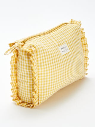 Trousse de toilettes vichy à froufrous