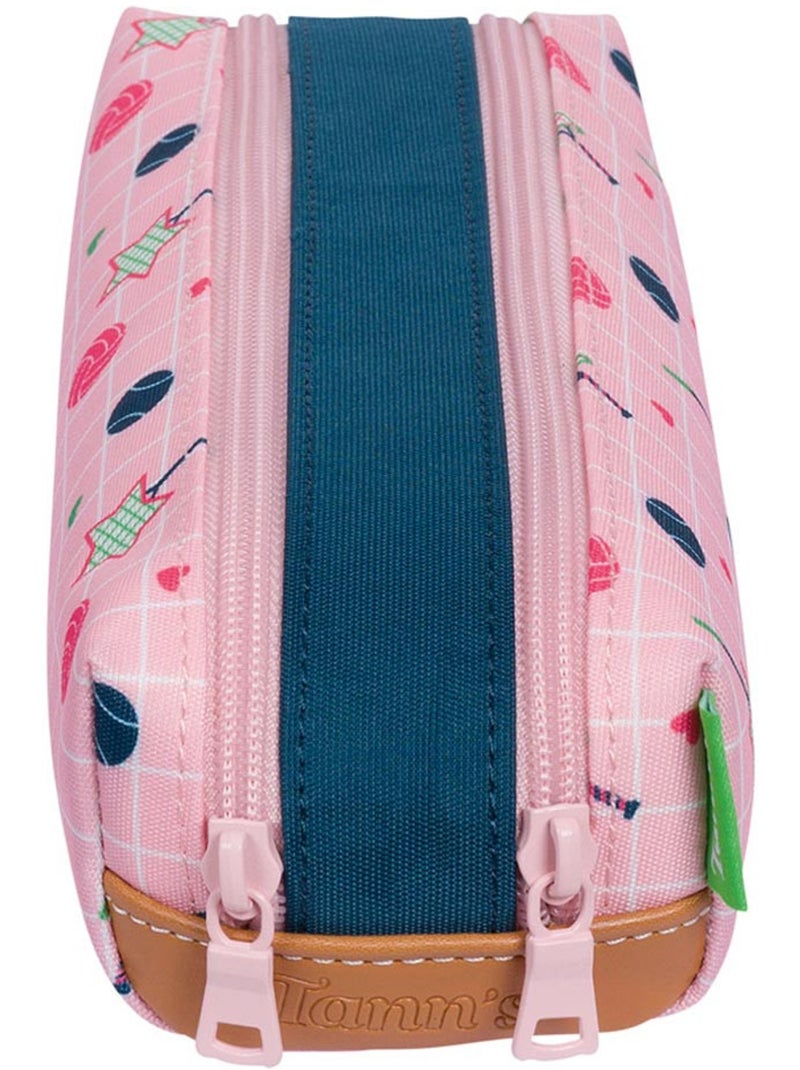 Trousse – Double 21,5 CM - Collection Scolaire 2027 – Tann's Rose/Multicolore - Kiabi