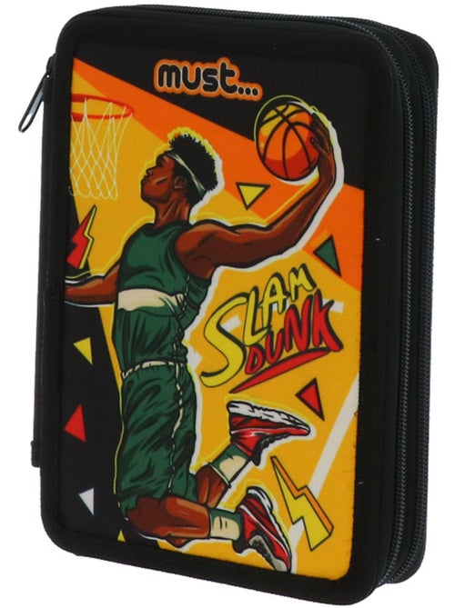 Trousse double zippée rembourrée imprimé basketball MUST SLAM DUNK - Kiabi Trousse double zippée rembourrée imprimé basketball MUST SLAM DUNK - Kiabi