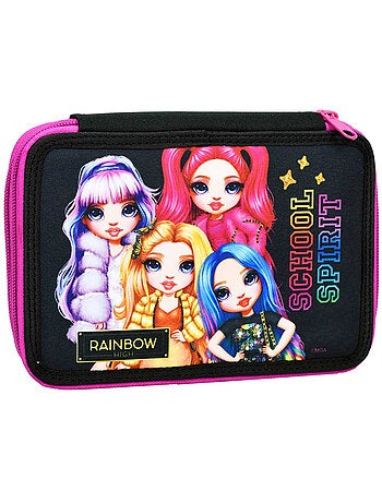 Trousse garnie à 2 compartiments imprimée Rainbow High School Spirit 18 CM