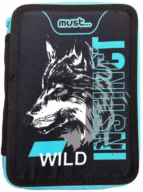Trousse garnie double compartiment Loup Animal Planet 21 CM - Kiabi Trousse garnie double compartiment Loup Animal Planet 21 CM - Kiabi