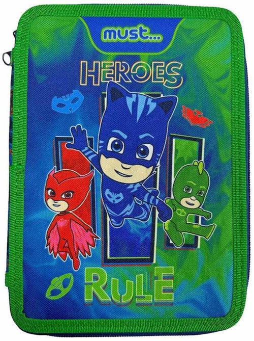 Trousse garnie double compartiment Pyjamasques imprimée polyester PJ Masks - Kiabi Trousse garnie double compartiment Pyjamasques imprimée polyester PJ Masks - Kiabi