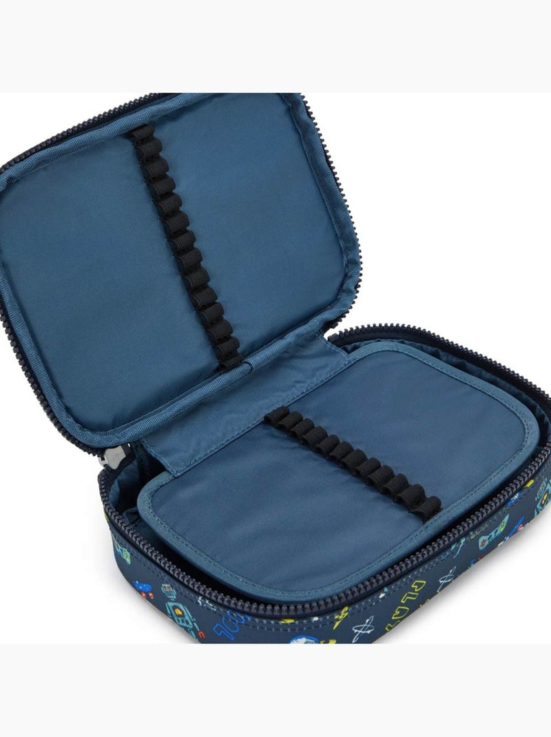 Trousse grande rectangulaire polyester imprimé Space Game Kipling Bleu Multicolore - Kiabi