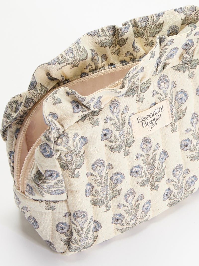 Trousse imprimée en textile Bleu - Kiabi