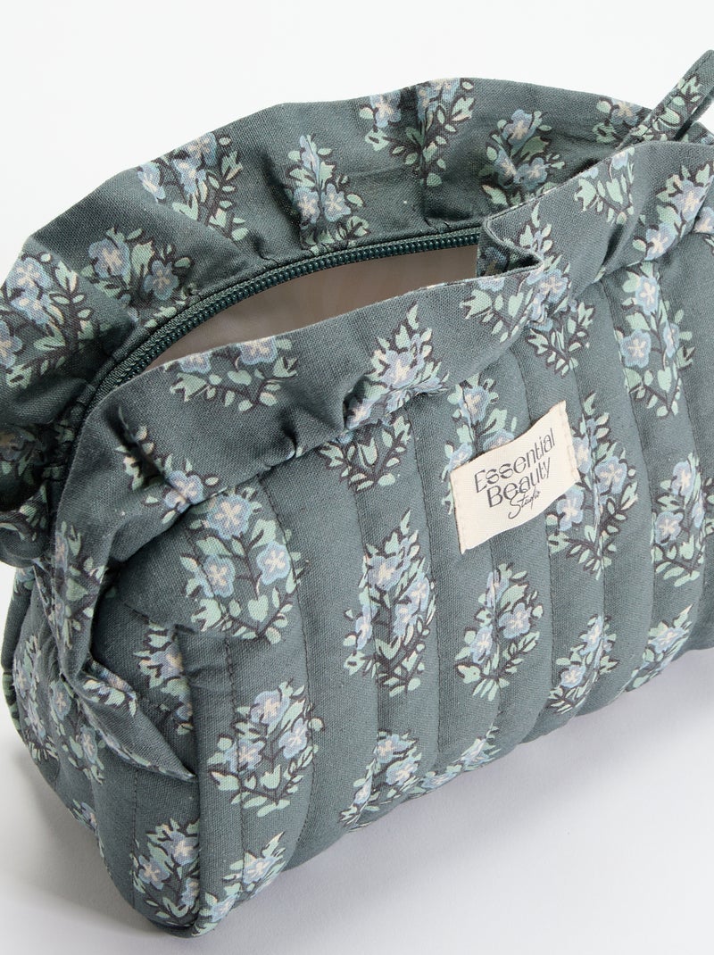 Trousse imprimée en textile Vert - Kiabi