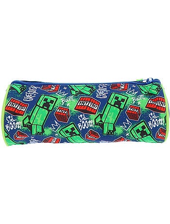 Trousse Minecraft Creeper Boom cylindrique 22 cm à zip