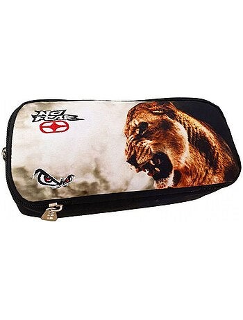 Trousse ovale imprimé tête de lion en tissu No Fear