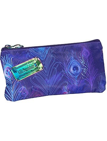 Trousse plate paon 22 cm motifs plumes