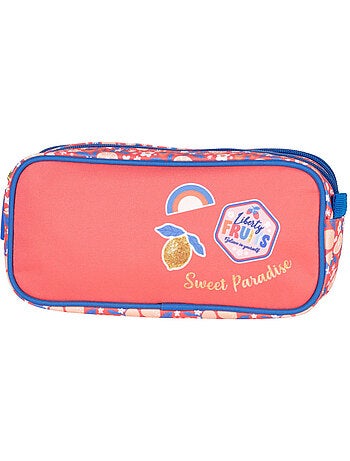 Trousse rectangle citron KIP 22 cm à 2 compartiments KIP